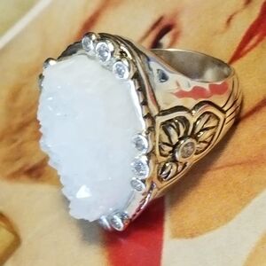 Silpada Sterling Silver, Zirconia & Druzy Ring